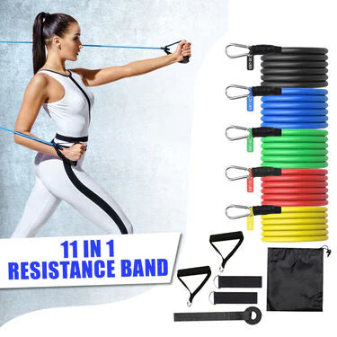 All-in-One 11-in-1 Resistance Band Set 💪 Home Gym Made Easy