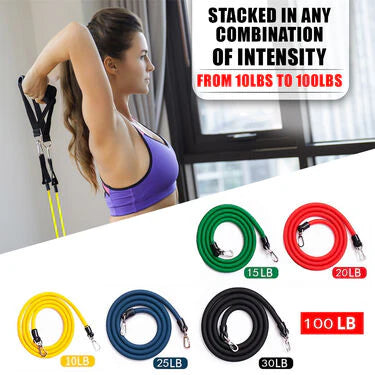 All-in-One 11-in-1 Resistance Band Set 💪 Home Gym Made Easy
